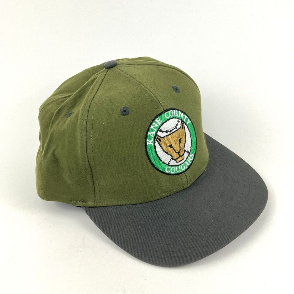 Kane County Cougars Army Green Hat Snapback Minor League Baseball SGA Cap MiLB